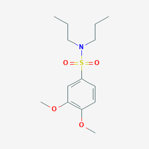 molecular formula C14H23NO4S B497448 3,4-二甲氧基-N,N-二丙基苯磺酰胺 CAS No. 226544-92-9