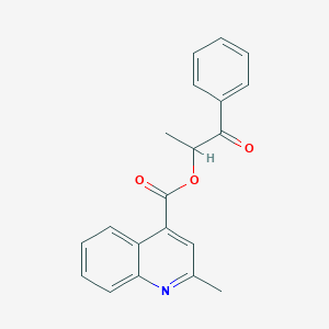 molecular formula C20H17NO3 B497449 1-Methyl-2-oxo-2-phenylethyl 2-methylquinoline-4-carboxylate 