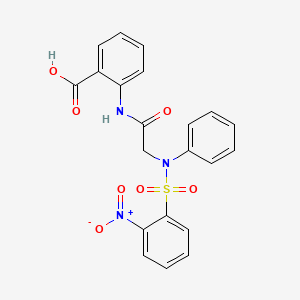 molecular formula C21H17N3O7S B4974503 2-({N-[(2-nitrophenyl)sulfonyl]-N-phenylglycyl}amino)benzoic acid 