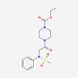 molecular formula C16H23N3O5S B4974524 ethyl 4-[N-(methylsulfonyl)-N-phenylglycyl]-1-piperazinecarboxylate 