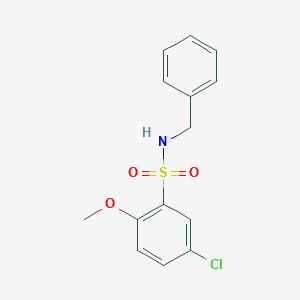 molecular formula C14H14ClNO3S B497453 N-benzyl-5-chloro-2-methoxybenzenesulfonamide CAS No. 409357-18-2