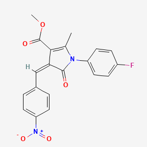 molecular formula C20H15FN2O5 B4974540 methyl 1-(4-fluorophenyl)-2-methyl-4-(4-nitrobenzylidene)-5-oxo-4,5-dihydro-1H-pyrrole-3-carboxylate 