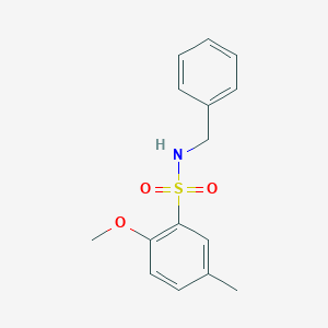 molecular formula C15H17NO3S B497455 N-benzyl-2-methoxy-5-methylbenzenesulfonamide CAS No. 409357-19-3
