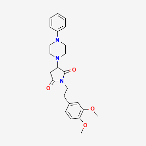 molecular formula C24H29N3O4 B4974579 1-[2-(3,4-dimethoxyphenyl)ethyl]-3-(4-phenyl-1-piperazinyl)-2,5-pyrrolidinedione 