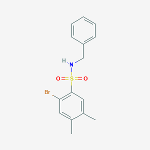 molecular formula C15H16BrNO2S B497458 N-benzyl-2-bromo-4,5-dimethylbenzenesulfonamide CAS No. 428475-92-7