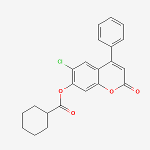 molecular formula C22H19ClO4 B4974588 6-chloro-2-oxo-4-phenyl-2H-chromen-7-yl cyclohexanecarboxylate 