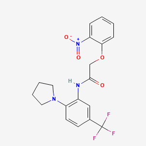 molecular formula C19H18F3N3O4 B4974611 2-(2-nitrophenoxy)-N-[2-(1-pyrrolidinyl)-5-(trifluoromethyl)phenyl]acetamide 