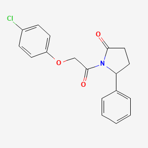 molecular formula C18H16ClNO3 B4974616 1-[(4-chlorophenoxy)acetyl]-5-phenyl-2-pyrrolidinone 