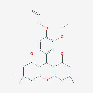 molecular formula C28H34O5 B4974624 9-[4-(allyloxy)-3-ethoxyphenyl]-3,3,6,6-tetramethyl-3,4,5,6,7,9-hexahydro-1H-xanthene-1,8(2H)-dione 