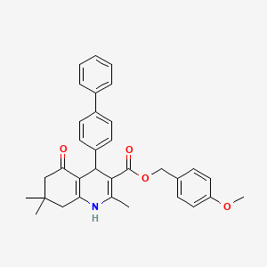 molecular formula C33H33NO4 B4974627 4-methoxybenzyl 4-(4-biphenylyl)-2,7,7-trimethyl-5-oxo-1,4,5,6,7,8-hexahydro-3-quinolinecarboxylate CAS No. 5805-16-3