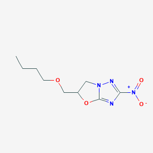 molecular formula C9H14N4O4 B4974628 5-(butoxymethyl)-2-nitro-5,6-dihydro[1,3]oxazolo[3,2-b][1,2,4]triazole 