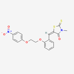 molecular formula C19H16N2O5S2 B4974661 3-methyl-5-{2-[2-(4-nitrophenoxy)ethoxy]benzylidene}-2-thioxo-1,3-thiazolidin-4-one 