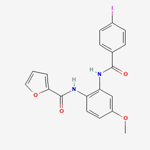 molecular formula C19H15IN2O4 B4974668 N-{2-[(4-iodobenzoyl)amino]-4-methoxyphenyl}-2-furamide 