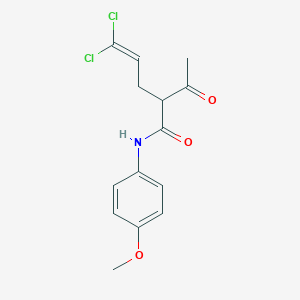 molecular formula C14H15Cl2NO3 B4974687 2-acetyl-5,5-dichloro-N-(4-methoxyphenyl)-4-pentenamide 
