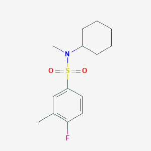 molecular formula C14H20FNO2S B497470 N-cyclohexyl-4-fluoro-N,3-dimethylbenzenesulfonamide CAS No. 667892-29-7