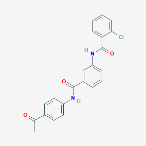 molecular formula C22H17ClN2O3 B4974708 N-(3-{[(4-acetylphenyl)amino]carbonyl}phenyl)-2-chlorobenzamide 