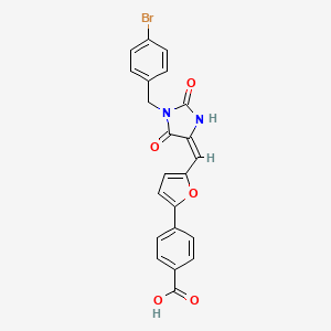 molecular formula C22H15BrN2O5 B4974716 4-(5-{[1-(4-bromobenzyl)-2,5-dioxo-4-imidazolidinylidene]methyl}-2-furyl)benzoic acid 