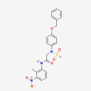 molecular formula C23H23N3O6S B4974728 N~2~-[4-(benzyloxy)phenyl]-N~1~-(2-methyl-3-nitrophenyl)-N~2~-(methylsulfonyl)glycinamide 