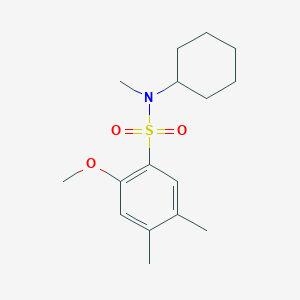 molecular formula C16H25NO3S B497475 N-cyclohexyl-2-methoxy-N,4,5-trimethylbenzenesulfonamide CAS No. 927641-33-6