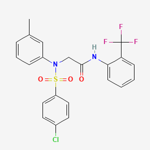 molecular formula C22H18ClF3N2O3S B4974759 N~2~-[(4-chlorophenyl)sulfonyl]-N~2~-(3-methylphenyl)-N~1~-[2-(trifluoromethyl)phenyl]glycinamide 