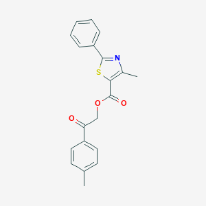 molecular formula C20H17NO3S B497476 2-(4-Methylphenyl)-2-oxoethyl 4-methyl-2-phenyl-1,3-thiazole-5-carboxylate CAS No. 886141-00-0