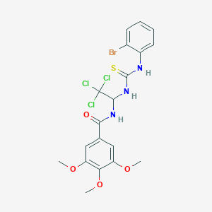 molecular formula C19H19BrCl3N3O4S B4974762 N-[1-({[(2-bromophenyl)amino]carbonothioyl}amino)-2,2,2-trichloroethyl]-3,4,5-trimethoxybenzamide 