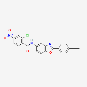 molecular formula C24H20ClN3O4 B4974786 N-[2-(4-tert-butylphenyl)-1,3-benzoxazol-5-yl]-2-chloro-4-nitrobenzamide 