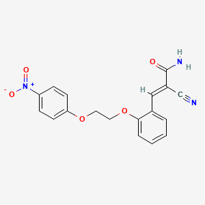 molecular formula C18H15N3O5 B4974788 2-cyano-3-{2-[2-(4-nitrophenoxy)ethoxy]phenyl}acrylamide 