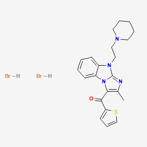 molecular formula C22H26Br2N4OS B4974806 {2-methyl-9-[2-(1-piperidinyl)ethyl]-9H-imidazo[1,2-a]benzimidazol-3-yl}(2-thienyl)methanone dihydrobromide 