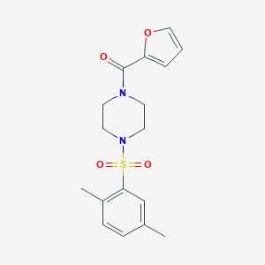molecular formula C17H20N2O4S B497481 (4-((2,5-Dimethylphenyl)sulfonyl)piperazin-1-yl)(furan-2-yl)methanone CAS No. 671200-93-4