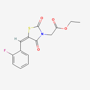 molecular formula C14H12FNO4S B4974814 ethyl [5-(2-fluorobenzylidene)-2,4-dioxo-1,3-thiazolidin-3-yl]acetate 