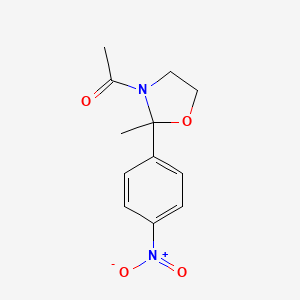 molecular formula C12H14N2O4 B4974825 3-acetyl-2-methyl-2-(4-nitrophenyl)-1,3-oxazolidine 
