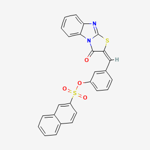 3-[(3-oxo[1,3]thiazolo[3,2-a]benzimidazol-2(3H)-ylidene)methyl]phenyl 2-naphthalenesulfonate