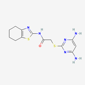 molecular formula C13H16N6OS2 B4974861 2-[(4,6-diamino-2-pyrimidinyl)thio]-N-(4,5,6,7-tetrahydro-1,3-benzothiazol-2-yl)acetamide 
