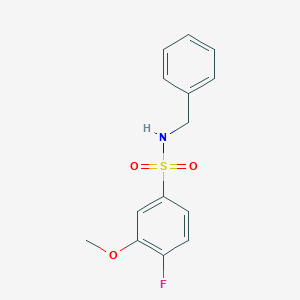 molecular formula C14H14FNO3S B497487 N-benzyl-4-fluoro-3-methoxybenzenesulfonamide CAS No. 691381-17-6