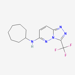 molecular formula C13H16F3N5 B4974875 N-cycloheptyl-3-(trifluoromethyl)[1,2,4]triazolo[4,3-b]pyridazin-6-amine 