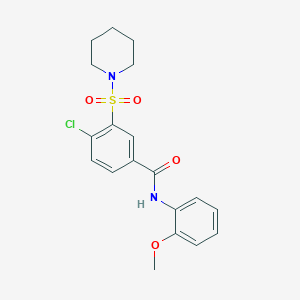 molecular formula C19H21ClN2O4S B4974876 4-chloro-N-(2-methoxyphenyl)-3-(piperidin-1-ylsulfonyl)benzamide 