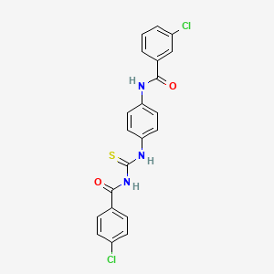 molecular formula C21H15Cl2N3O2S B4974879 3-chloro-N-[4-({[(4-chlorobenzoyl)amino]carbonothioyl}amino)phenyl]benzamide 