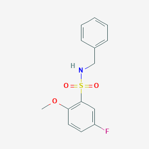molecular formula C14H14FNO3S B497488 N-benzyl-5-fluoro-2-methoxybenzenesulfonamide CAS No. 634165-99-4