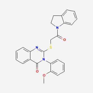molecular formula C25H21N3O3S B4974925 2-{[2-(2,3-dihydro-1H-indol-1-yl)-2-oxoethyl]thio}-3-(2-methoxyphenyl)-4(3H)-quinazolinone 