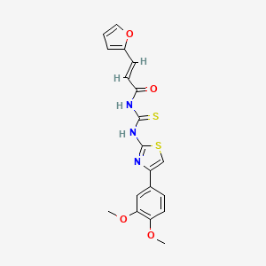 molecular formula C19H17N3O4S2 B4974928 N-({[4-(3,4-dimethoxyphenyl)-1,3-thiazol-2-yl]amino}carbonothioyl)-3-(2-furyl)acrylamide 