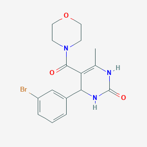 molecular formula C16H18BrN3O3 B4974932 4-(3-bromophenyl)-6-methyl-5-(4-morpholinylcarbonyl)-3,4-dihydro-2(1H)-pyrimidinone 