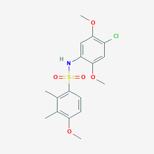 molecular formula C17H20ClNO5S B497494 N-(4-chloro-2,5-dimethoxyphenyl)-4-methoxy-2,3-dimethylbenzenesulfonamide CAS No. 700859-87-6