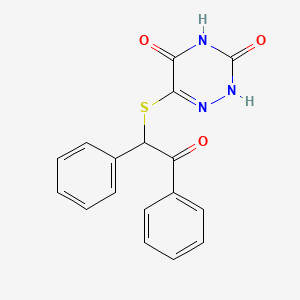 molecular formula C17H13N3O3S B4974945 6-[(2-oxo-1,2-diphenylethyl)thio]-1,2,4-triazine-3,5(2H,4H)-dione 