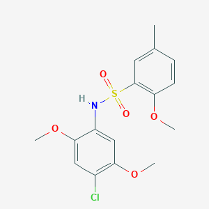 molecular formula C16H18ClNO5S B497496 N-(4-chloro-2,5-dimethoxyphenyl)-2-methoxy-5-methylbenzenesulfonamide CAS No. 700860-37-3