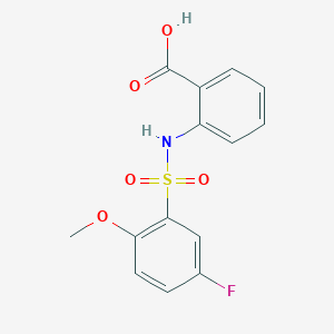 molecular formula C14H12FNO5S B497499 2-{[(5-Fluoro-2-methoxyphenyl)sulfonyl]amino}benzoic acid CAS No. 708226-26-0