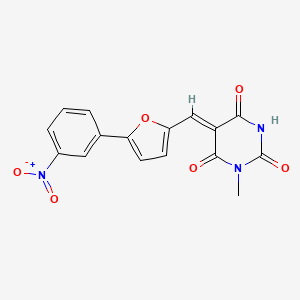 1-methyl-5-{[5-(3-nitrophenyl)-2-furyl]methylene}-2,4,6(1H,3H,5H)-pyrimidinetrione