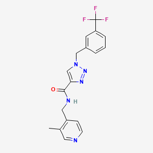 molecular formula C18H16F3N5O B4974999 N-[(3-methyl-4-pyridinyl)methyl]-1-[3-(trifluoromethyl)benzyl]-1H-1,2,3-triazole-4-carboxamide 