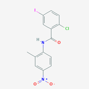 molecular formula C14H10ClIN2O3 B4975008 2-chloro-5-iodo-N-(2-methyl-4-nitrophenyl)benzamide 