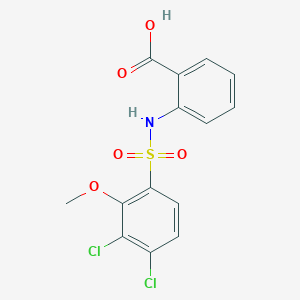 molecular formula C14H11Cl2NO5S B497501 2-{[(3,4-Dichloro-2-methoxyphenyl)sulfonyl]amino}benzoic acid CAS No. 886120-06-5